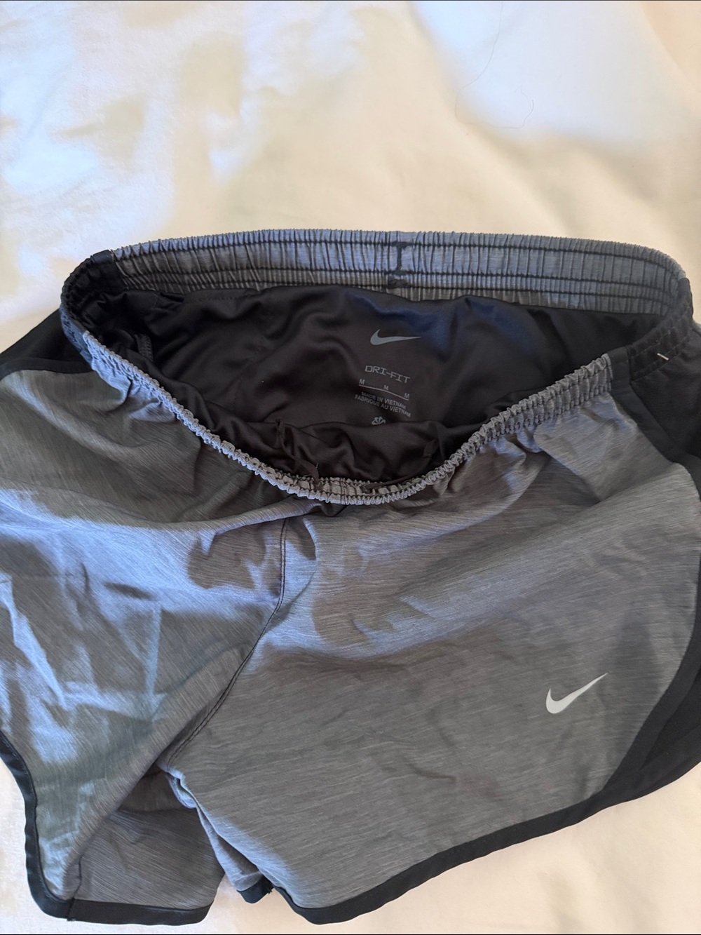 Nike Gray and Black Dri-FIT Running Shorts